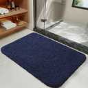 LOCHAS Bathroom Rug 36x24 Inch, Soft Thick Absorbent Microfiber Bath Rugs for Bathroom, Machine Washable, Shaggy Plush Non Slip Bath Mat for Tub, Shower Floor, Quick Dry Mats, Navy