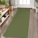 KOZYFLY Runners for Hallways 2x6 ft Washable Kitchen Runner Non Slip Rubber Backed Hall Runners Cotton Entryway Runner Rugs Floor Carpet for Indoor Backdoor Bedroom Kitchen, Bright Green/Earthy Green