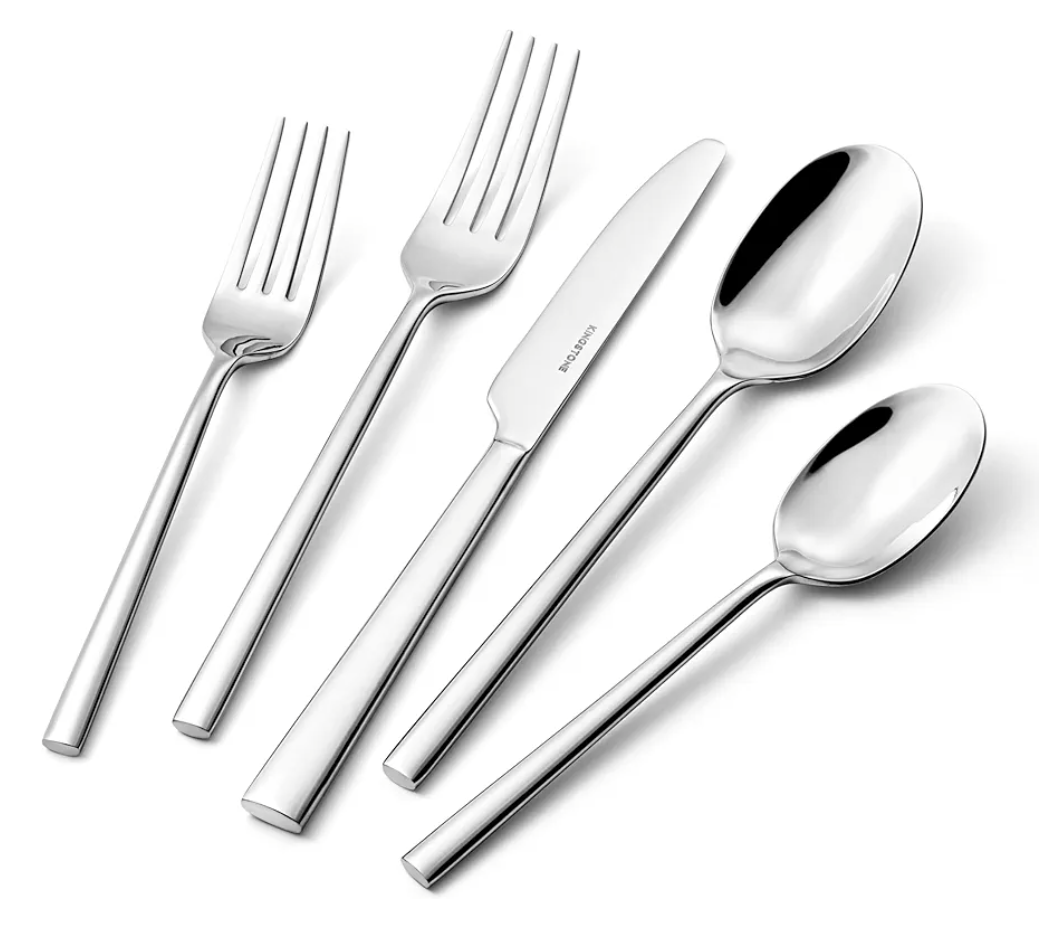 KINGSTONE Silverware Set, 40-Piece Forged Flatware Cutlery Set Premium Stainless Steel, Service for 8, for Home, Wedding, Party,Gift, Mirror Polished and Dishwasher Safe
