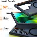 TORRAS Magnetic Shockproof for Samsung Galaxy S23 Ultra Case, Fit for MagSafe, 4X Military Grade Protection, Translucent Slim Case for Samsung S23 Ultra Case Anti-Fingerprint Anti-Scratch, Black