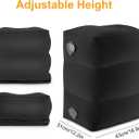 Maliton Inflatable Foot Rest Pillow, Airplane Travel Bed for Toddler, Car Seat Foot Rest for Kids, Adjustable Height Leg Rest Pillow for Airplane, Home, Office(Black, 2 Pack)