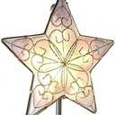 Kurt Adler 10 Light Indoor UL Star Treetop - Fits Perfectly On Christmas Tree Silver Trimming Pattern, 8.5in