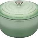 VORRINGARD Enameled Cast Iron Dutch Oven Pot with Lid, for Sourdough Bread Baking, Round Dutch Ovens, 4.5 Quart, Green