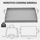Utheer Cast Iron Griddle for Gas Grill, 25" x16" Flat Top for Outdoor Grill Rectangular Plate with Removable Handles for Charcoal Camping, Tailgating, and Parties