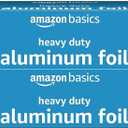 Amazon Basics Heavy Duty Aluminum Foil for Cooking, Grilling, Food Storage, Roasting, 125 Sq Ft, Pack of 2
