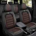 Car Seat Covers for Nissan Rogue 2008-2026, Premium Nappa Leather, Waterproof, Anti-Slip, Full Coverage, Airbag Compatible, Breathable, All-Weather, Easy Install (5 Seats, Black&Coffee)