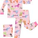 Bamboo Viscose Toddler Girls Kids Pajamas Unicorn Mermaid Pjs Long Sleeve Snug fit 12M-8Y 2pcs Soft Jammies