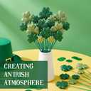 Suncalla 36 Pcs St. Patrick's Day Decorations Shamrock Picks Glitter Foam St. Patrick's Day Clover Picks Tree Topper Decorative Green Shamrock for Basket DIY Crafts Wreaths 3 Green Colors