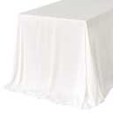 Ling's moment White Wedding Table Cloths in Premium Crumpled Velvet, 9ft x 11ft, Fits 4ft/6ft Rectangular/Round Sweetheart&Head Table for Wedding Reception, Bridal Shower, Birthday Decoration,Banquet