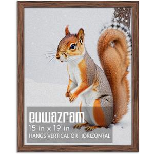 Rustic Walnut 15x19 Frame - Single Frame, 15 x 19 Poster Frame for Artwork, Puzzles, Photos and Movie Posters Picture Frames
