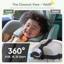 bonoch 5" 1440P Baby Car Camera, Clearest Monitor with 360 Rotating Wide View, Backseat Rear Facing Mirror for Baby, USB Powered with Charger, Easy Setup, Night Vision, Plug & Play Safe Driving