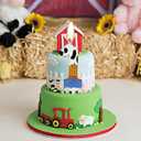 2 x Birthday Number 8 Candles,Cute Cow Birthday Cake Decoration,Cowboy Three Cowgirl Rodeo Party,Baby Shower for Boy Girl Decor Supplies