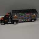 Toy Truck Car Carrier - Includes 6 Toy Cars and Accessories, Fits 28 Toy Car Slots - Great Gift for Boys and Girls - Original - By Play22