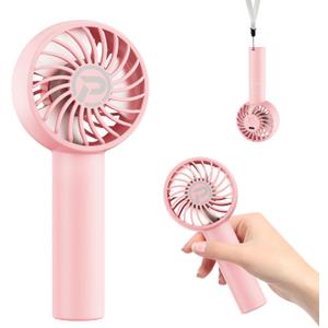 MORECORE Mini Handheld Fan, 3 Powerful Speeds & USB Rechargeable, Cute Design with Lanyard, 8HR Running Lightweight Personal Fan for Kids Women Girls Eyelash Park Outdoor Travel-Pink