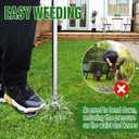 BARAYSTUS Weed Puller Tool, Stand Up Heavy Duty Weed Remover with 3-Claw Steel Head, 45.6" Long Handle, Root Removal Weeding Tool for Garden Lawn Yard, No Bending or Kneeling