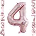 2 x GOER 2 Pcs 42 Inch Rose Gold Foil Balloons Number 4,Huge Number Balloons for 4th 44th Birthday Party Supplies Anniversary Decorations