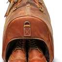 Leather Travel Duffel Bag, Mens Classic Gift Leather Weekend Bag Overnight Full Grain Retro Sport Gym Carry on Luggage YKK Zipper (Brown), Large