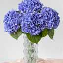 4 Pcs 20 '' Real Touch Hydrangeas Royal Blue Artificial Hydrangeas Flowers Faux Latex Hydrangea for Kitchen Living Room Porch Home Decor Baby Shower Party Wedding Xmas Table Centerpiece
