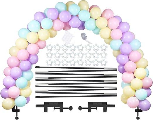 LANGXUN Reusable Black Table Balloon Arch Kit with Durable Fiber Balloon Arch Frame for Birthdays, Weddings and Baby Showers