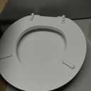 Mayfair Padded Toilet Seat, Cushioned Soft Vinyl over Wood Core Seat, Secure Hinges, Easy Clean, Made in USA, Round, White