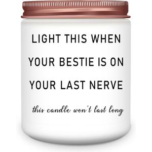 Homsolver Bestie Gifts for Women, Birthday Valentines Galentines Day Gift for Bestie, Best Friend Birthday Gifts for Women, Besties, Friend, BFF, Her, Funny Lavender Candles for Besties