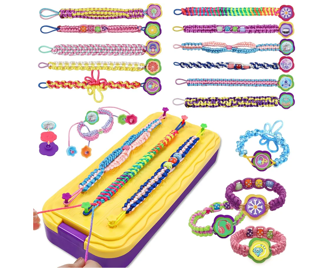 Arts and Crafts for Kids Age 8-12 Friendship Bracelet Making Kit for Girls - Best Birthday Gifts Ideas for Girl 7 9 10 11 Year Old - Popular Bracelets String Maker Toys Set