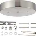 Canopy Kit for Chandelier, 5 1/8 Ceiling Lighting Modern Steel Canopy Kit Light Fixture Cover Plate, Hook & Cord Holder for Pendant Lighting Fixtures (Brushed Nickel) (Silver)