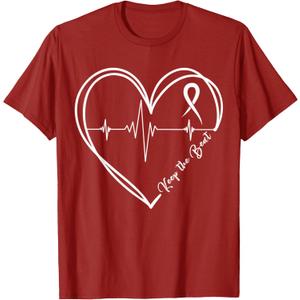 Heart Disease Awareness HeartBeat CHD Wear Red Heart Health T-Shirt, Cranberry Red, S