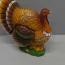 winemana Thanksgiving Table Decorations Resin Turkey with Pumpkin, Hand-Painted Fall Figurine Centerpiece for Home Kitchen Office Harvest Day Decor