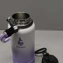 Farsea Insulated Water Bottle With Paracord Handle, Protective Silicone Boot and 2 Lids (Straw Lid & Spout Lid), Stainless Steel Water Bottle Wide Mouth, Double Wall Sweat-Proof BPA-Free, 32 oz (White/Purple)