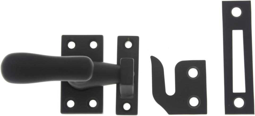 idh by St. Simons 21014-019 Professional Grade Quality Genuine Solid Brass Casement Fastener, Matte Black, Large