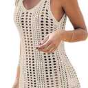 Sulozom Women Swimsuits Cover Ups Crochet Bathing Suit Tassel Bikini Coverup Beach Swimwear (S)