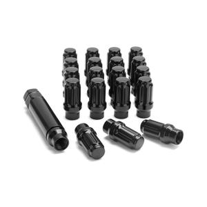 M12x1.5 Extended Lug Nuts for Toyota Camry Corolla Civic Accord Aftermarket Wheels, 20pcs Black Lug Nuts for Chevy Malibu Ford Focus, 12x1.5 Spline LugNuts with Socket Key for Wheel Spacers