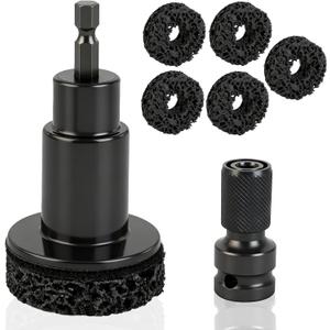 Wheel Hub Cleaning Tool, Wheel Hub Resurfacing Kit to Fix Brake Shudder & Stuck Wheels, Car Wheel Hub Cleaner with 5 Grinding Head & 1 Adapter for Cars, Trucks, SUVs
