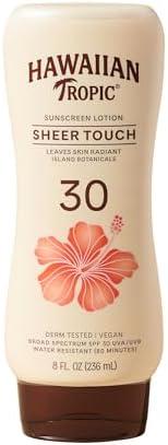 Hawaiian Tropic Sheer Touch Lotion Sunscreen, Moisturizing Broad-Spectrum Protection, SPF 30, Sun, Mango, 8 Oz