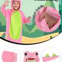 T-Rex Dinosaur Costume Hoodie Dress for Girls 4 to10 Years - Cute Dino Outfit with Hood for Halloween & Parties