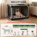 Veraste 24" L x 17" W x 17" H Collapsible Travel Dog Crate, Portable Soft Dog Kennel for Small Medium Pets up to 30 lbs, 4-Door Foldable Travel Crate with Durable Mesh & Storage Bag, Grey