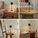 UME 3 Pack Cordless Table Lamp, Battery Operated Lamp - Portable Waterproof Rechargeable Table Lamp w/ 3 Color Temps & Stepless Dimming for Dinner, Desk, Cafe, Outdoor (Black)