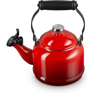 Le Creuset Enamel On Steel Demi Tea Kettle with Metal Finishes, 1.25 qt., Cerise (1.3 Quarts)
