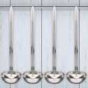 Cunhill 5 Pcs Soup Ladles Stainless Steel Serving Ladles with Long Handle for Serving, Cooking, Stirring, Portioning Kitchen Restaurant Accessories(5 oz)