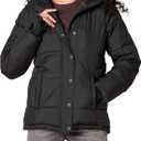 Amazon Essentials Womens Heavyweight Quilted Long-Sleeve Hooded Puffer Coat (XX-Large, Black)