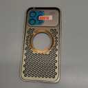 Spring Buckle Aromatherapy Magnetic Phone Case, Suitable for IPhone 17Promax Metal Lens Film Hollow Missing Label Heat Dissipation Protective Cover (Desert Gold, iPhone 16 Pro Max)