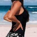 CUPSHE Women's Tankini Top Scoop Neck Swimsuit Tummy Control Swimwear Top Only Ruched Bathing Suit Top (Black) S