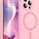 SPIDERCASE for iPhone 15 Pro Case, Magnetic Translucent Matte Case with 2PCS Tempered Glass Screen Protector Slim Phone Case for iPhone 15 Pro 6.1'', Pink