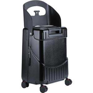 MRPLUM Ride On Luggage with Seat for Kids&Adults with Seat Belt,Hard Shell Lightweight Rolling Spinner Wheels Travel Luggage with TSA Lock,20 inch,Black