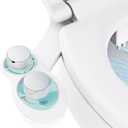 Terapaton RV Bidet Toilet Seat Attachment, RV Bidet for Camper Toilet with Dual Nozzles, Self/Rear/Front Cleaning, Non-Electric, Adjustable Water Pressure, Fresh Water