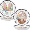 2 x Easter Plates Bunny Rabbit Disposable Paper Plates Watercolor Rabbit Tableware Decoration for Spring Birthday Holiday Easter Bunny Party Supplies (9 Inch)