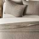EVERGRACEHOME 100% Cotton Modern Lines Quilt Set King Size, Pre-Washed Soft Striped Coverlet Bedspread, 3 Piece Lightweight Bedding Set for All Season, with 2 Pillow Shams, Stone Taupe | Modern & Timeless, 100% Cotton, Soft, Pre Washed, Oeko-Tex Certified, Lightweight
