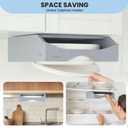 10-inch Paper Plate Dispenser Under Cabinet, Bamboo Paper Plate Holders, Kitchen Counter Vertical Plate Dispensers Holders Countertop Caddy (For 10-inch Plates,Gray)