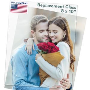 Icona Bay 8x10 Heat-Strengthened Glass Replacement for Picture Frame (8 x 10, 2 Pack), Replacement Glass for 8 by 10 Photo Frame, Semi-Tempered Glass Cover Sheet (Clear)